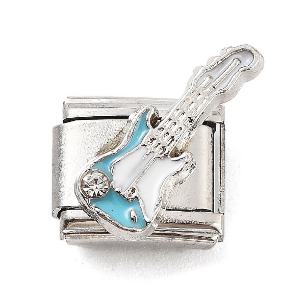 

PandaHall Electric Guitar 304 Stainless Steel Enamel Connector Charms, DIY Handmade Module Bracelet Accessories, Stainless Steel Color, Sky...