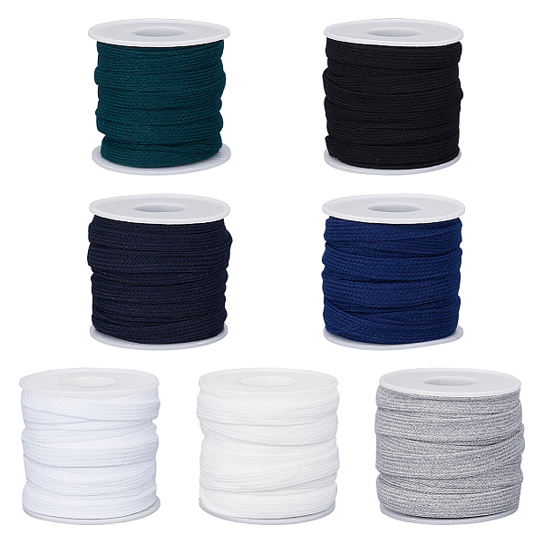 

PandaHall BENECREAT 7 Bundles 7 Styles Flat Polycotton Hollow Cord, Shoeslace Making, Clothes Accessories, Mixed Color, 10mm, about 10.94..., Multicolor