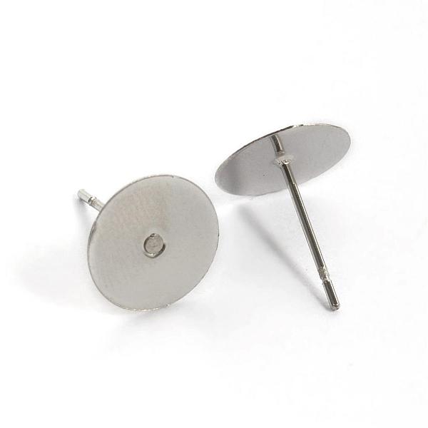 

PandaHall 304 Stainless Steel Stud Earring Settings, Flat Round, Stainless Steel Color, Tray: 10mm, 12mm, Pin: 0.8mm 304 Stainless Steel...
