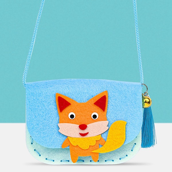 

PandaHall Handmade Non-woven Fabric Animal Change Wallet Set, with Alloy and Plastic Findings, Polyester Wire, Diy Crafts for Children, Fox..., Multicolor