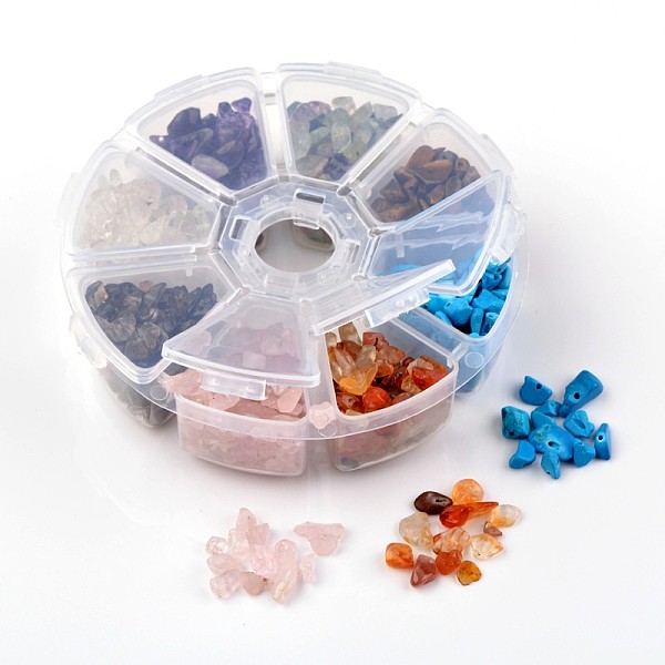 

PandaHall Chip Gemstone Beads, include Natural Fluorite & Rose Quartz & Tiger Eye & Amethyst & Carnelian & Quartz Crystal & Smoky Quartz &..., Multicolor