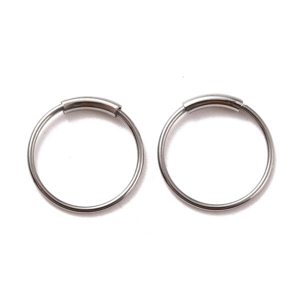 

PandaHall 304 Stainless Steel Hoop Earrings, Round, Stainless Steel Color, 9.5x0.5mm, Pin: 0.5mm 304 Stainless Steel Round