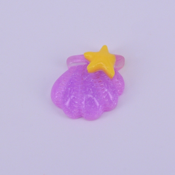 

PandaHall Transparent Resin Cabochon, Shell, Purple, 18.5x17x6mm Resin Shell Shape Purple