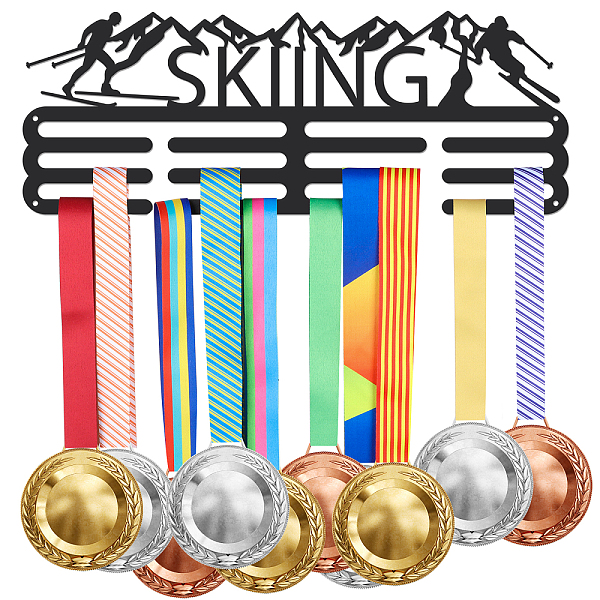 

PandaHall SUPERDANT Skiing Medal Hanger Alpine Skiing Medal Holder with 12 Lines Sturdy Steel Award Display Holders for Over 60 Medals Wall...