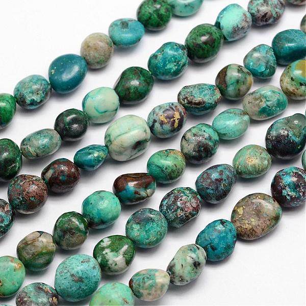 

PandaHall Natural Chrysocolla Bead Strands, Tumbled Stone, Nuggets, 11~14x10~11mm, Hole: 1mm, about 15.74 inch Chrysocolla Nuggets