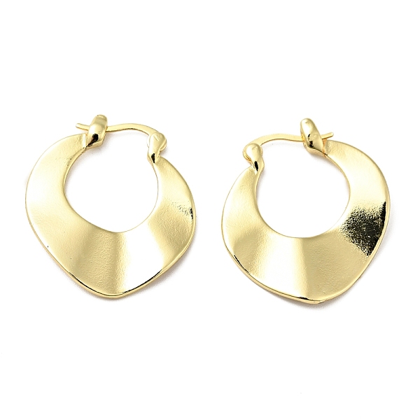 

PandaHall Brass Chunky Twist Rhombus Hoop Earrings for Women, Lead Free & Cadmium Free, Golden, 27x25x3.5mm, Pin: 0.6x1mm Brass Rhombus