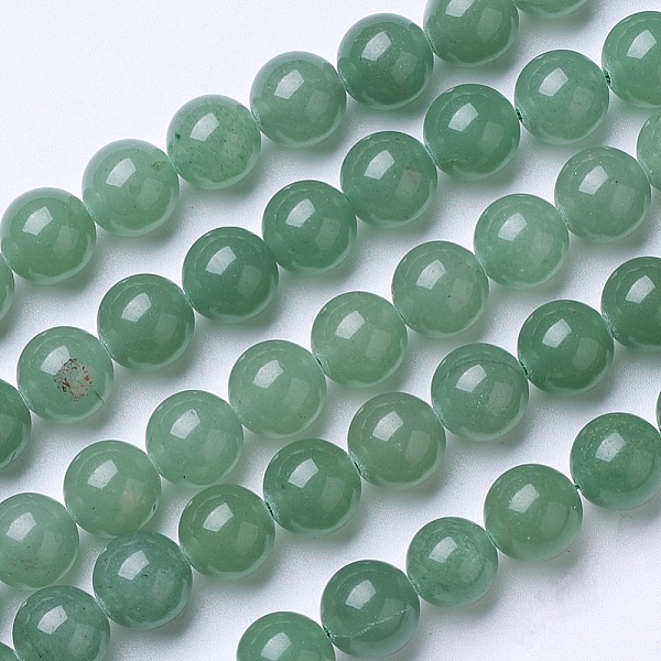 

PandaHall Natural Green Aventurine Beads Strands, Round, 6~6.5mm, Hole: 1mm, about 62pcs/strand, 15.51 inch Green Aventurine Round Green