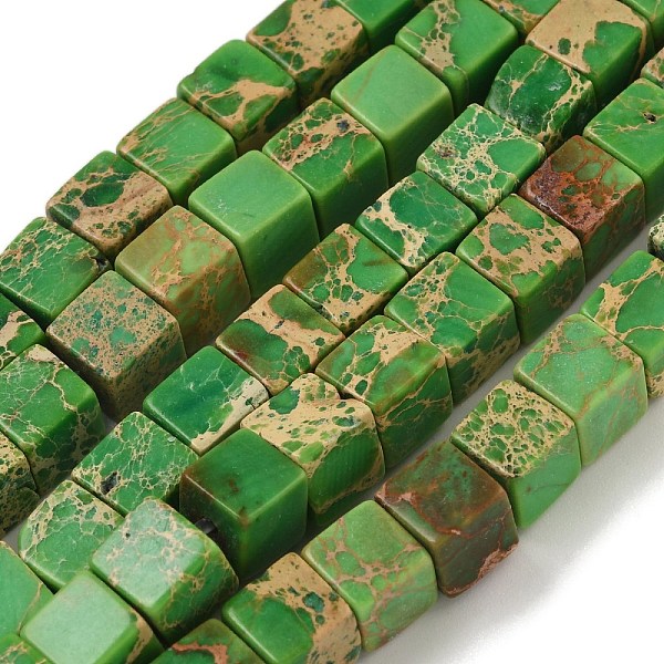 Brins de perles de jaspe impérial naturel