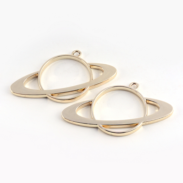 

PandaHall Rack Plating Alloy Open Back Bezel Big Pendants, For DIY UV Resin, Epoxy Resin, Pressed Flower Jewelry, Planet, Cadmium Free &...