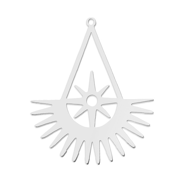 

PandaHall 201 Stainless Steel Pendants, Laser Cut, Sun, Stainless Steel Color, 42x34.5x1mm, Hole: 1.6mm 201 Stainless Steel Sun