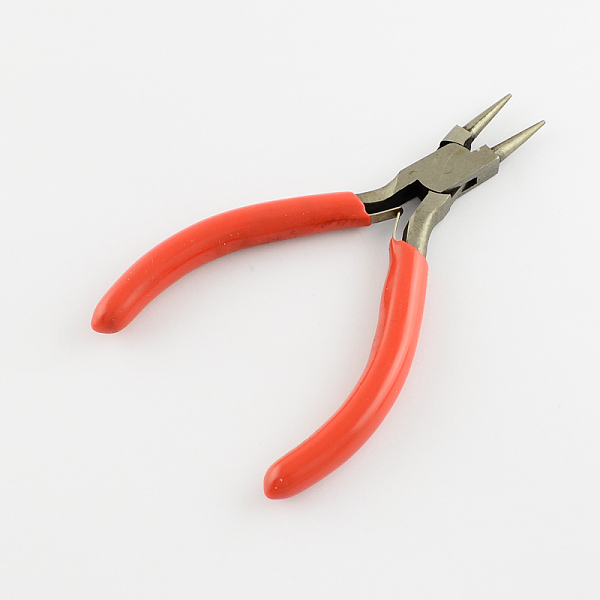 

PandaHall 50# Carbon Steel Round Nose Pliers, Stainless Steel Color, Red, 134x51x11mm Carbon Steel Red