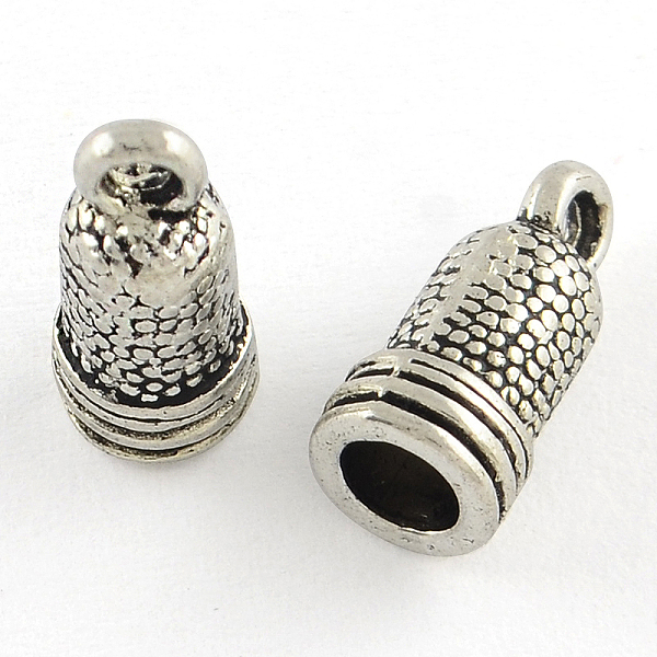 

PandaHall Tibetan Style Clock Alloy Cord Ends, End Caps, Cadmium Free & Lead Free, Antique Silver, 13x6x6mm, Hole: 1.5mm, about...