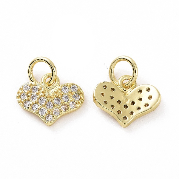 

PandaHall Brass Micro Pave Cubic Zirconia Charms, Real 18K Gold Plated, with Jump Ring, Heart, Clear, 9x10.5x1.5mm, Jump Ring: 5x0.8mm...