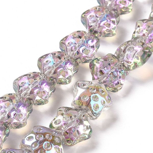 

PandaHall Transparent Electroplate Glass Beads Strands, Rainbow Plated, Star, Gainsboro, 15x15x9mm, Hole: 1.2mm, about 45pcs/strand, 23.62..., Gray