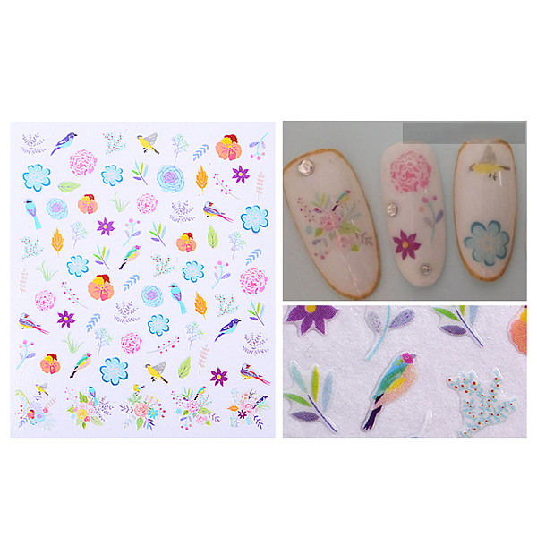 

PandaHall Watermark Slider Gel Nail Art, 3D Flower/Fruit/Animal Nail Design Manicure Tips, for Women Girls Manicure Nail Art Decoration..., Multicolor