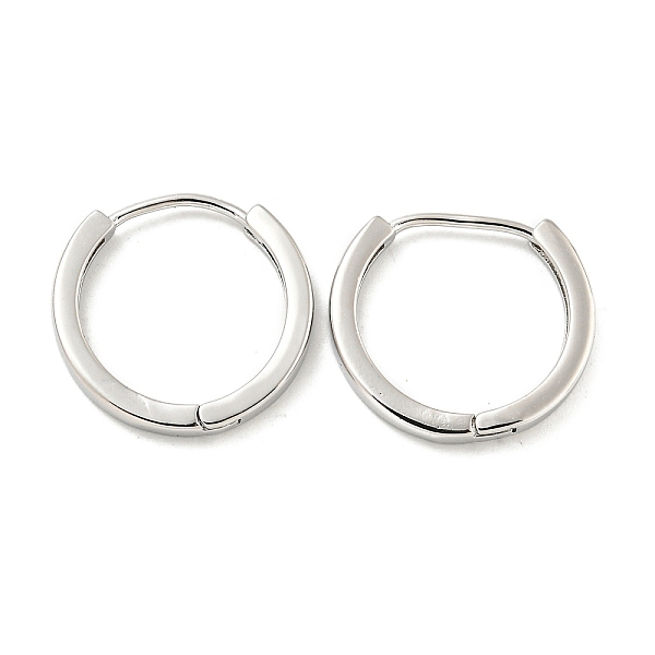 

PandaHall Brass Hoop Earrings, Round, Platinum, 16x2mm Brass Round