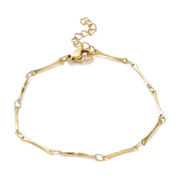 

PandaHall Ion Plating(IP) 304 Stainless Steel Bar Link Chain Bracelets, Golden, 7-1/8 inch(18cm) 304 Stainless Steel