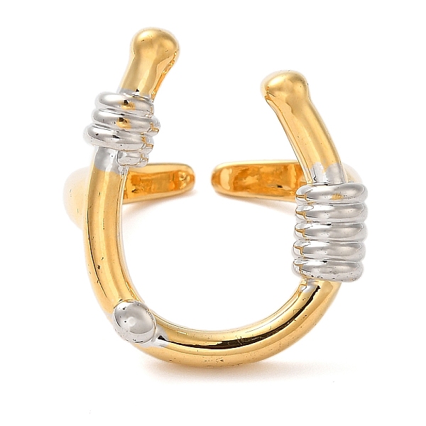 U-Shape Brass Open Cuff Rings For Women