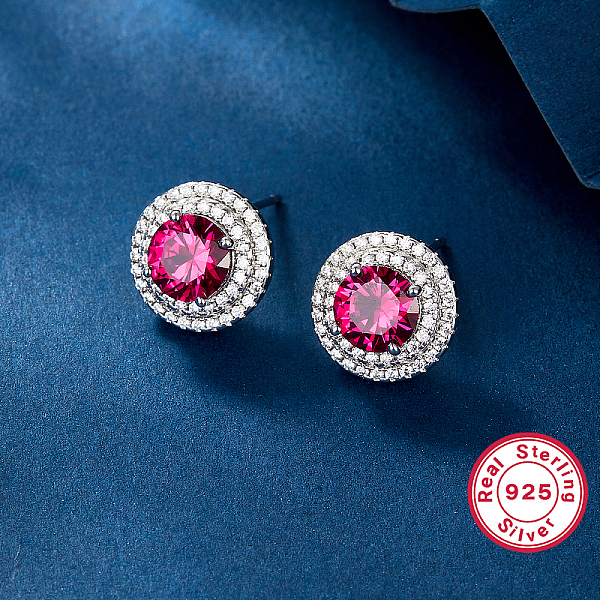 

PandaHall Elegant S925 Silver Floral Earrings and Ring Set with Diamonds Sterling Silver