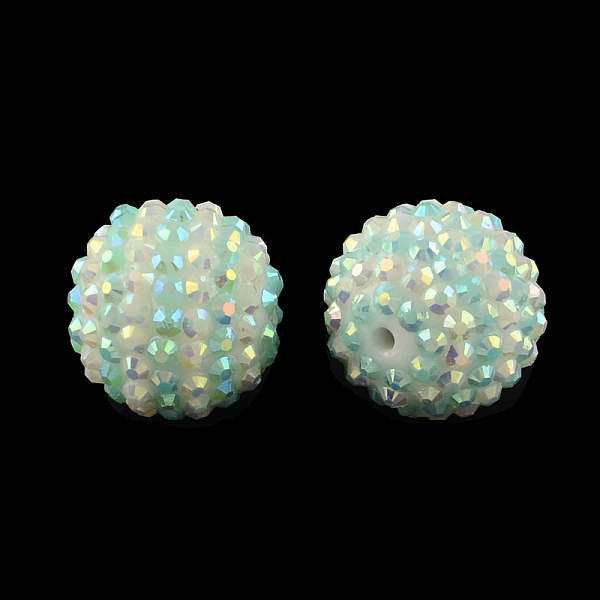 

PandaHall AB-Color Resin Rhinestone Round Beads, with Acrylic Beads Inside, Cyan, 18mm, Hole: 2~2.5mm Resin+Rhinestone Round Cyan