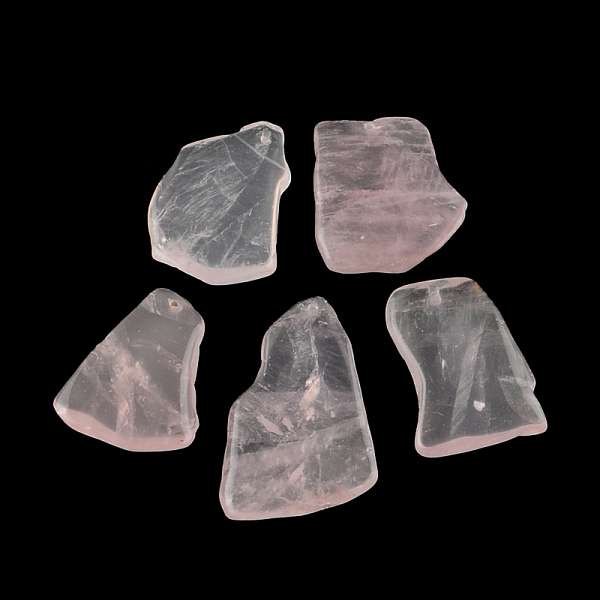 

PandaHall Nuggets Natural Rose Quartz Big Pendants, 49~67x36~43x7~9mm, Hole: 2mm Rose Quartz Nuggets