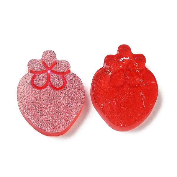 

PandaHall Translucent Resin Cabochons, AB Color Plated, Strawberry, Red, 24x18.5x4.5mm Resin Strawberry Red