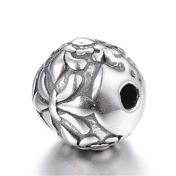 

PandaHall 316 Surgical Stainless Steel beads, Round, Antique Silver, 9x8.5mm, Hole: 2mm 316 Surgical Stainless Steel Round