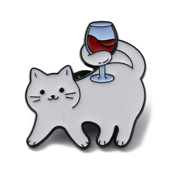 

PandaHall Drunk Cat Shape Alloy Enamel Brooch Pins, for Backpack, Clothes, White, 30x28x1.5mm Alloy+Enamel Cat Shape White