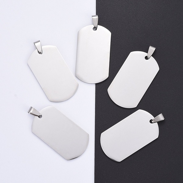 

PandaHall 304 Stainless Steel Big Pendants, Manual Polishing, Blank Stamping Tags, Rectangle, Stainless Steel Color, 43x24x1.8mm 304...