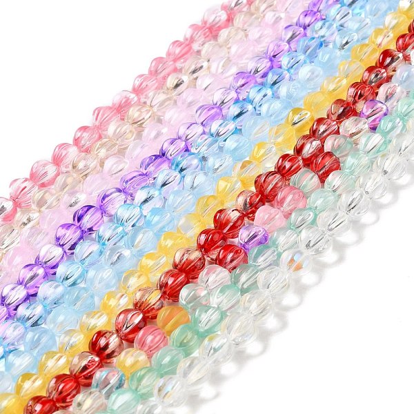 

PandaHall Transparent Glass Beads Strands, Lantern, Mixed Color, 8.5x7.5x8mm, Hole: 1.2mm, about 45~46pcs/strand, 14.37 inch(36.5cm) Glass..., Multicolor