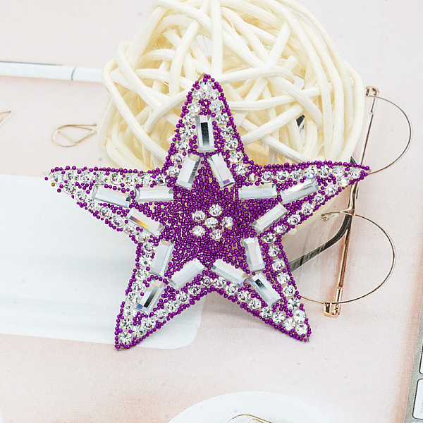 

PandaHall Star Glitter Hotfix Rhinestone, Iron on Patches, Dress Shoes Garment Decoration, with Black Seed Beads, Tangerine, 55x55x2mm Glass..., Orange