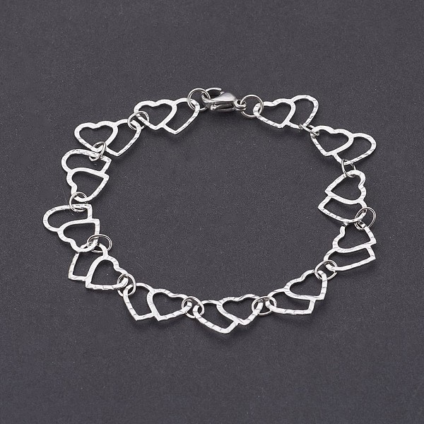

PandaHall 304 Stainless Steel Chain Bracelets, with Lobster Claw Clasps, Heart, Stainless Steel Color, 7-5/8 inch(19.5cm) 304 Stainless...