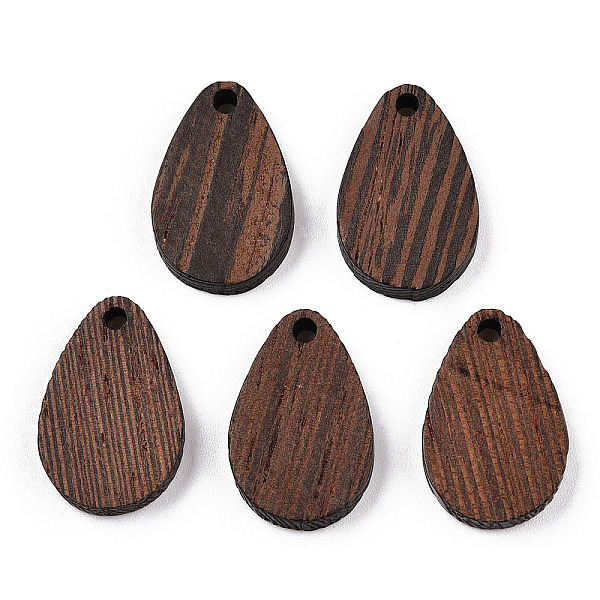 

PandaHall Natural Wenge Wood Pendants, Undyed, Teardrop Charms, Coconut Brown, 21.5x14x3.5mm, Hole: 2mm Wood Teardrop