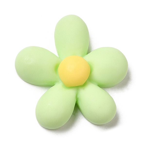 

PandaHall Opaque Resin Cabochons, Frosted, Flower, Light Green, 23.5x23.5x7mm Resin Flower