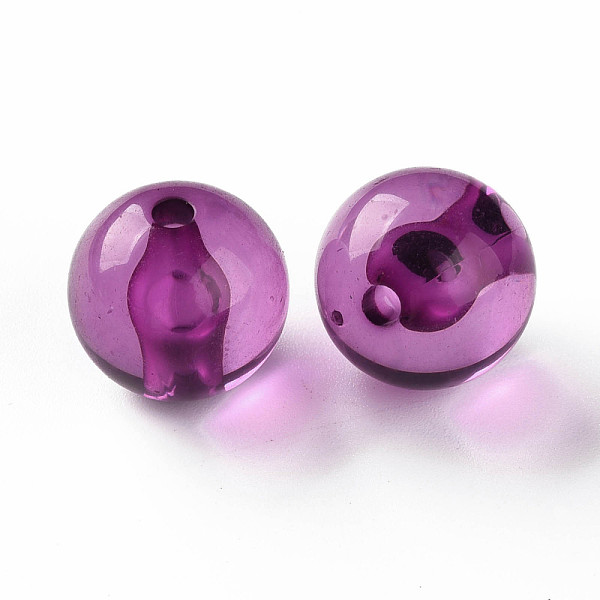 

PandaHall Transparent Acrylic Beads, Round, Dark Orchid, 16x15mm, Hole: 2.8mm, about 220pcs/500g Acrylic Round