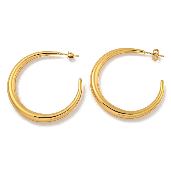 

PandaHall 202 Stainless Steel Stud Earrings, with 304 Stainless Steel Pins for Women, Golden, 40.5x5mm 202 Stainless Steel