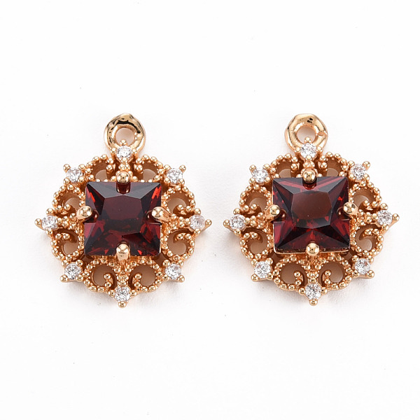 

PandaHall Rack Plating Brass Micro Pave Clear Cubic Zirconia Pendants, with Faceted Glass, Long-Lasting Plated, Cadmium Free & Lead Free...