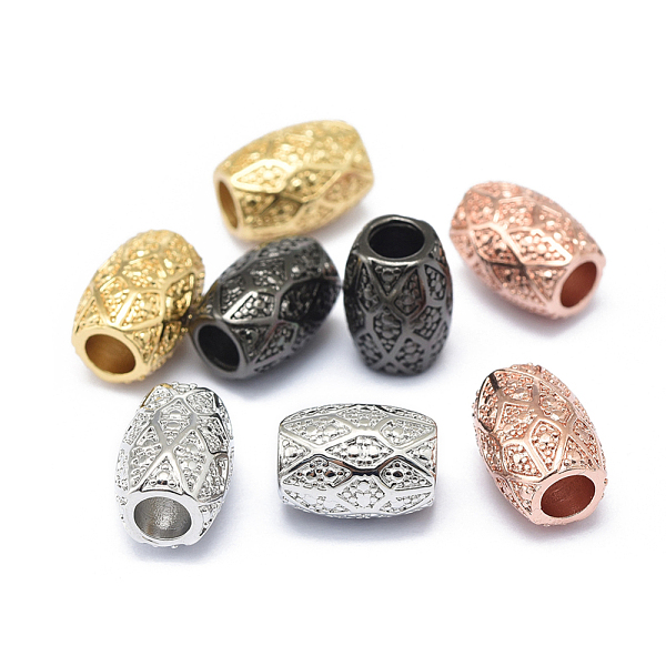 

PandaHall Rack Plating Brass European Beads, Large Hole Beads, Long-Lasting Plated, Barrel, Mixed Color, 11.5x8mm, Hole: 4mm Brass Barrel