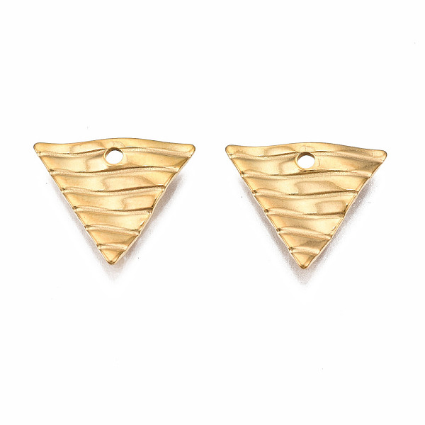 

PandaHall 304 Stainless Steel Charms, Twist Triangle, Golden, 12x13.5x1.5mm, Hole: 1.4mm 304 Stainless Steel Triangle