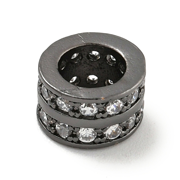 

PandaHall Rack Plating Brass Micro Pave Clear Cubic Zirconia European Beads, Large Hole Beads, Long-Lasting Plated, Lead Free & Cadmium Free...