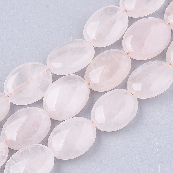 

PandaHall Natural Rose Quartz Beads Strands, Oval, 16x12x5.5~6.5mm, Hole: 1mm, about 25~26pcs/strand, 15.7 inch Rose Quartz Oval
