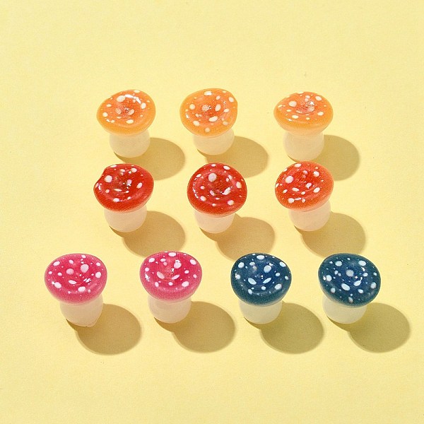 

PandaHall 10Pcs Luminous Resin Mushroom Ornament, Glow in the Dark Mushroom for Desk Decoration, Mixed Color, 10~11x10.5~11x10.5mm Resin..., Multicolor