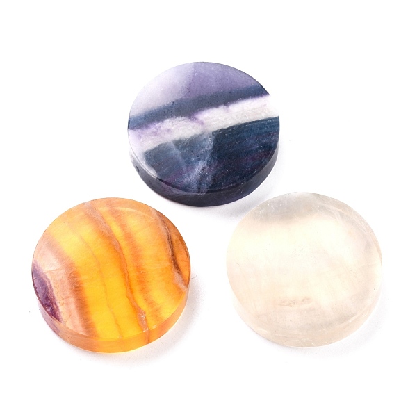 

PandaHall Natural Fluorite Beads, No Hole/Undrilled, for Wire Wrapped Pendant Making, Flat Round, 29x6~6.5mm Fluorite Flat Round