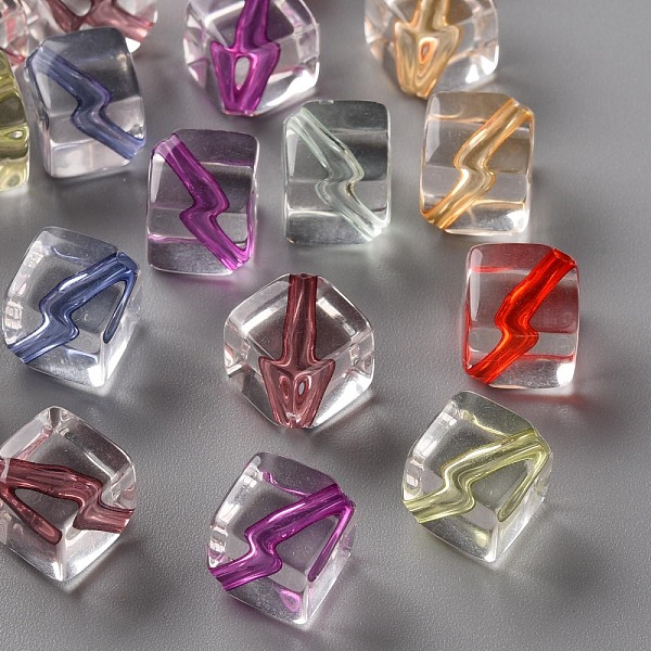 

PandaHall Transparent Acrylic Beads, Cube, Mixed Color, 13x14x13mm, Hole: 1.8mm, Side Length: 10mm Acrylic Cube Multicolor