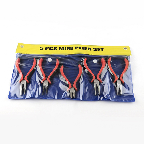 

PandaHall 45# Carbon Steel Jewelry Plier Sets, including Wire Cutter Plier, Round Nose Plier, Side Cutting Plier, Bent Nose Plier and Flat..., Red