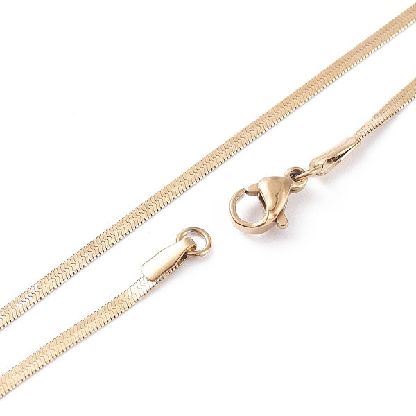 

PandaHall Vacuum Plating 304 Stainless Steel Snake Chains Necklaces, with Lobster Clasps, Golden, 17.7 inch(45cm), 2mm 304 Stainless Steel