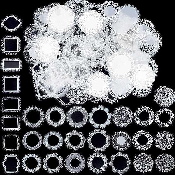 

PandaHall CRASPIRE 5 Sets 5 Styles PET Waterproof Hollow Lace Decorative Stickers, Self Adhesive Decals for DIY Scrapbooking, Photo Album...