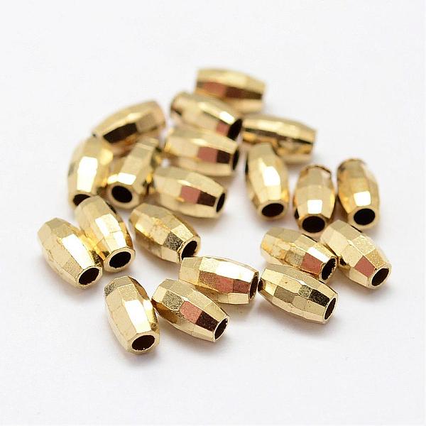 

PandaHall Brass Beads, Oval, Nickel Free, Faceted, Raw(Unplated), 5x3mm, Hole: 1.5mm Brass Oval
