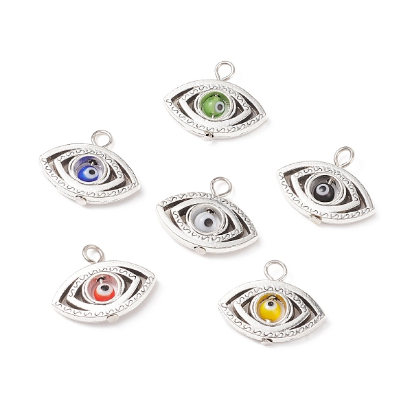 

PandaHall Handmade Evil Eye Lampwork Pendants, with Tibetan Style Alloy & Iron Findings, Eye, Mixed Color, 17x21x4mm, Hole: 3mm Lampwork Eye..., Multicolor