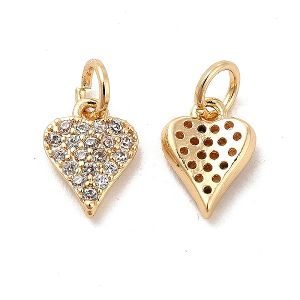 

PandaHall Rack Plating Brass Micro Pave Clear Cubic Zirconia Pendants, Long-Lasting Plated, Cadmium Free & Lead Free, with Jump Ring, Heart...